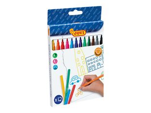 JOVI - 12 feutres pointes moyenne - couleurs vives assorties