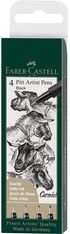 Faber-Castell Pitt Artist - Pack de 4 feutres à l'encre de Chine - noir