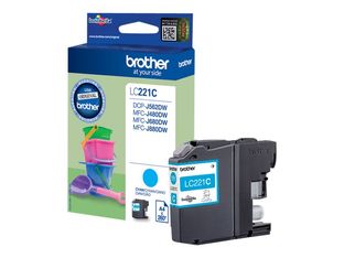 Brother LC221C - Cián - original - blíster - cartucho de tinta - para Brother DCP-J562DW, MFC-J480DW, MFC-J680DW, MFC-J880DW