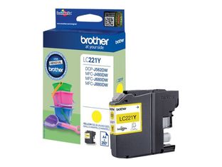Brother LC221Y - Amarillo - original - blíster - cartucho de tinta - para Brother DCP-J562DW, MFC-J480DW, MFC-J680DW, MFC-J880DW
