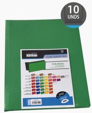 10 subcarpeta A4. 240g verde