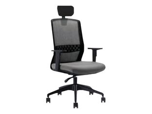 Fauteuil de bureau SCOTT NOIR -  accoudoirs - gris