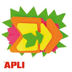 Apli Agipa - 50 Cartons fluos découpés - diamètre 19 cm - jaune, vert, orange, rose