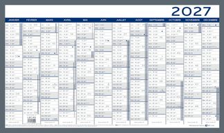Calendrier LECAS - 2 Couleurs -  65x43 - 1 année sur 2 faces