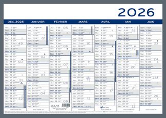 Calendrier Lecas 2 Couleurs 55x40,5 1 Année Sur 2 Faces  Hamelin