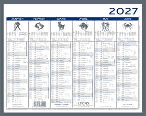 Calendrier LECAS - 2 Couleurs-  42x32 - 1 année sur 2 faces