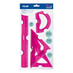 Kit trazado regla 30cm flexible resistente rosa