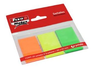 Fixo - marcadores (índice) - 3 bloques de 25 marcadores por color - 25x43mm