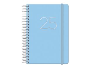 Dohe Gloss - Agenda - 2025 - página de día - encuadernado de alambre - 125 x 180 mm - 336 páginas - white offset paper - tapa azul - cartón cubierto de papel