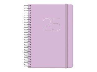 Dohe Gloss - Agenda - 2025 - página de día - encuadernado de alambre - 125 x 180 mm - 336 páginas - white offset paper - cubierta púrpura - cartón cubierto de papel