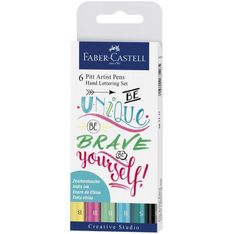 Estuche 6 pitt artist pen hand lettering tonos pastel
