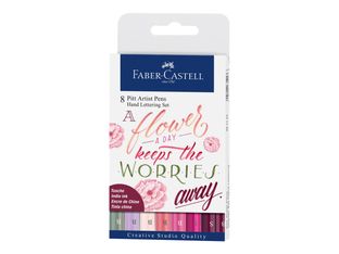 Faber-Castell PITT Artist Pen Handlettering - Set de rotuladores de pincel y de punta fina - permanente - colores surtidos - india ink