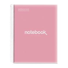Notebook Emotions, Couverture souple, A4, quadrillage 5x5 mm, 80 feuilles de 1 couleur, Miquelrius, Rose.