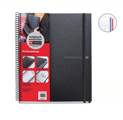 Notebook The Original, Couverture souple, A5, quadrillage 5x5 mm + Lisse, 120 feuilles de 2 couleurs, Miquelrius, Noir, Professionnel.