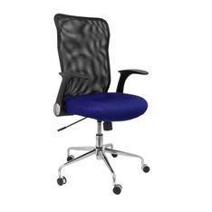 Silla minaya respaldo malla negro asiento 3d azul
