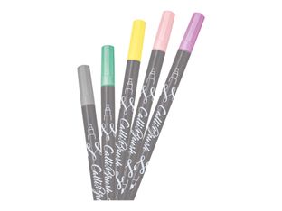 Online Calli.Brush Classic - 5 Feutres stylos pinceaux à double embout - couleurs pastels assorties