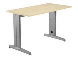 Rocada METAL - Mesa - rectangular - verde haya - gris, RAL 9006 base