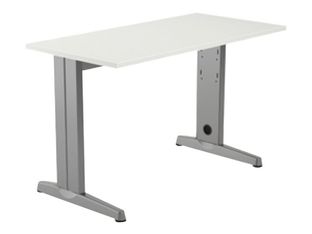 Rocada METAL - Mesa - rectangular - blanco - gris, RAL 9006 base