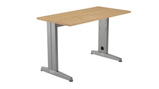 Mesa de oficina serie metal 120x60 aluminio - roble