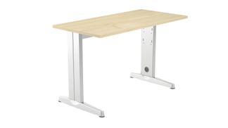 Mesa de oficina serie metal 120x60 blanco - haya