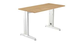 Mesa de oficina serie metal 120x60 blanco - roble