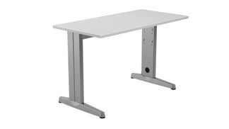 Mesa de oficina serie metal ajustable en altura 120x60 aluminio - gris