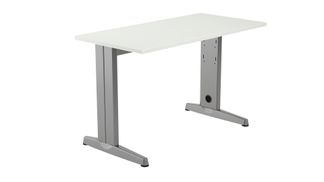 Mesa de oficina serie metal ajustable en altura 120x60 aluminio - blanco