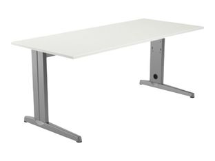 Rocada METAL - Mesa - rectangular - blanco - gris, RAL 9006 base