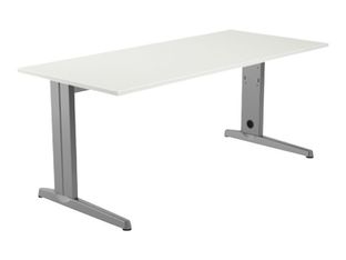 Rocada METAL - Mesa - rectangular - blanco - gris, RAL 9006 base