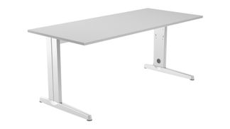 Mesa de oficina serie metal 180x80 blanco - gris