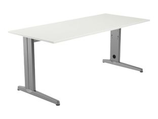 Rocada METAL - Mesa - rectangular - blanco - gris, RAL 9006 base