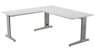 Ala para mesa de oficina serie metal 100x60 aluminio  gris -precio solo para el ala, l