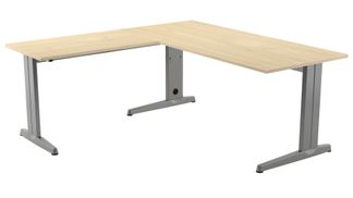 Ala para mesa de oficina serie metal ajustable en altura 100x60 aluminio  haya -precio