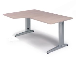 Mesa de oficina serie metal con forma de l izquierda 160x120 antracita-blanco