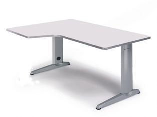 Mesa de oficina serie metal con forma de l izquierda 160x120 antracita-roble