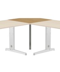 Mesa angulo 90 roble para mesa de oficina serie work-metal aluminio-roble