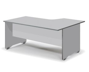 Mesa de oficina serie work con forma de l izquierda 160x120 aluminio-gris