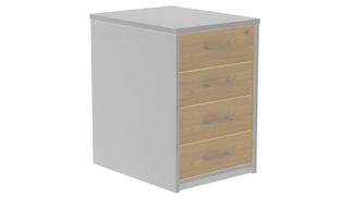 Cajonera buck 4 cajones laterales aluminio - techo + frente  roble