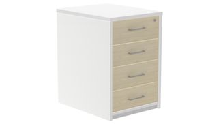 Cajonera buck 4 cajones laterales blanco - techo + frente  haya