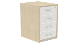 Cajonera buck 4 cajones laterales roble - techo + frente   blanco