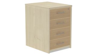 Cajonera buck 4 cajones laterales roble - techo + frente  roble