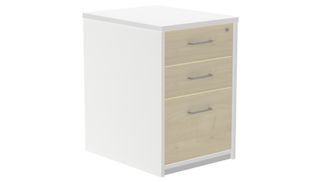 Cajonera buck 2 cajones + carpetero laterales blanco  techo + frente  haya