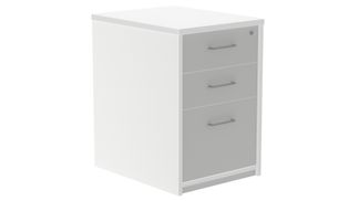 Cajonera buck 2 cajones + carpetero laterales blanco techo + frente  gris