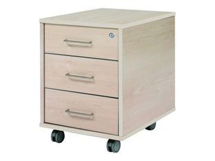 rocada - Pedestal - móvil - 3 cajones - melamina - blanco, aluminio