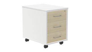 Cajonera buck movil 3 cajones color: estructura blanca - frontal haya
