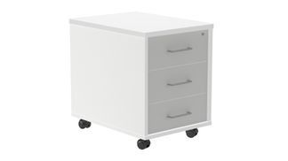 Cajonera buck movil 3 cajones color: estructura blanca - frontal gris