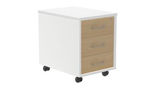 Cajonera buck movil 3 cajones color: estructura blanca - frontal roble