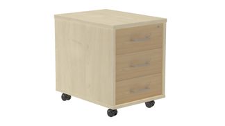 Cajonera buck movil 3 cajones color: estructura blanca - frontal roble