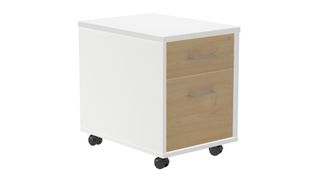 Cajonera buck movil 1 cajon + carpetero color: estructura blanca  frontal roble