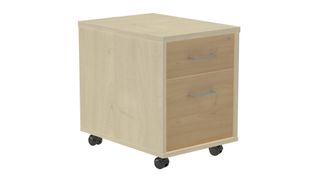 Cajonera buck movil 1 cajon + carpetero color: estructura blanca  frontal roble